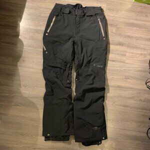 COLUMBIA TITANIUM Ski/Snowboard Pants, Omni-Tech Seam-Sealed. Black, Mens Large
